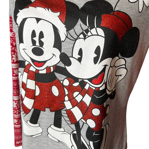 Disney T-shirt Jerry Leigh w/Mickey and Minnie in Christmas Theme Size XL 15/17 - Picture 2 of 5